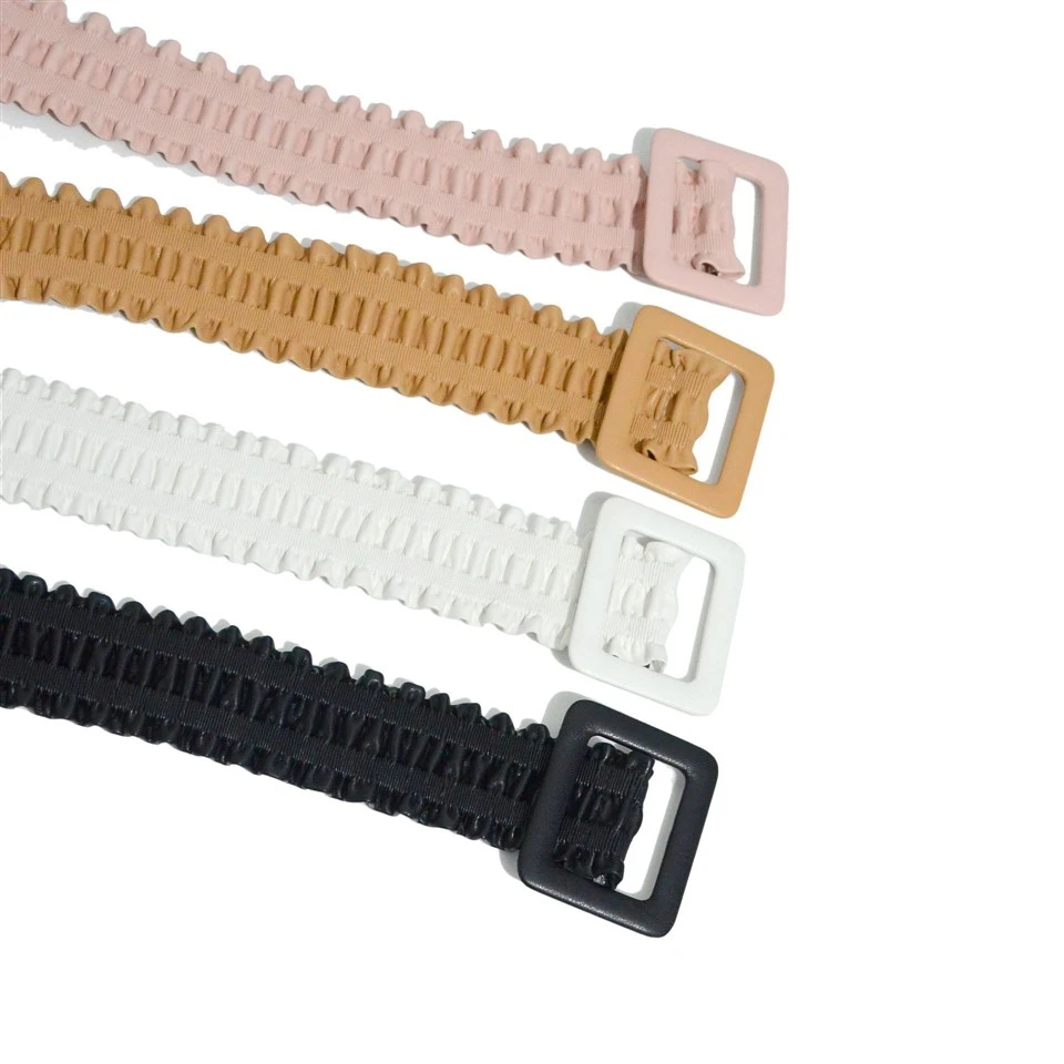 2cm Wide Suede Belt with Pattern